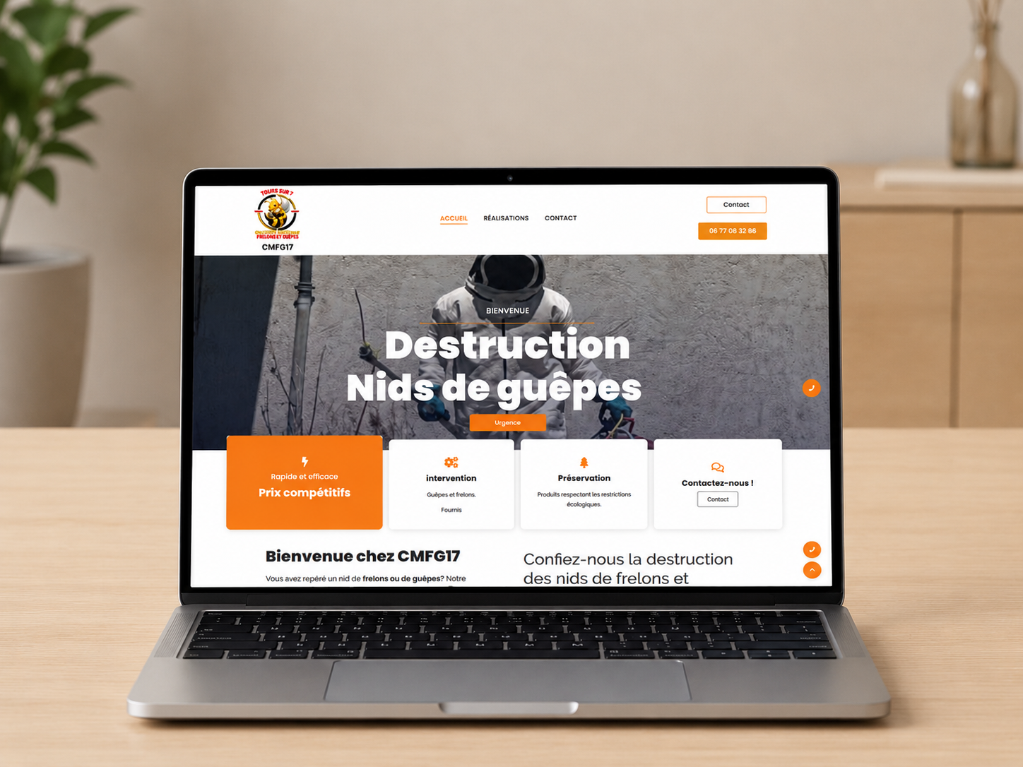 Site web CMFG17 réalisé à Saintes