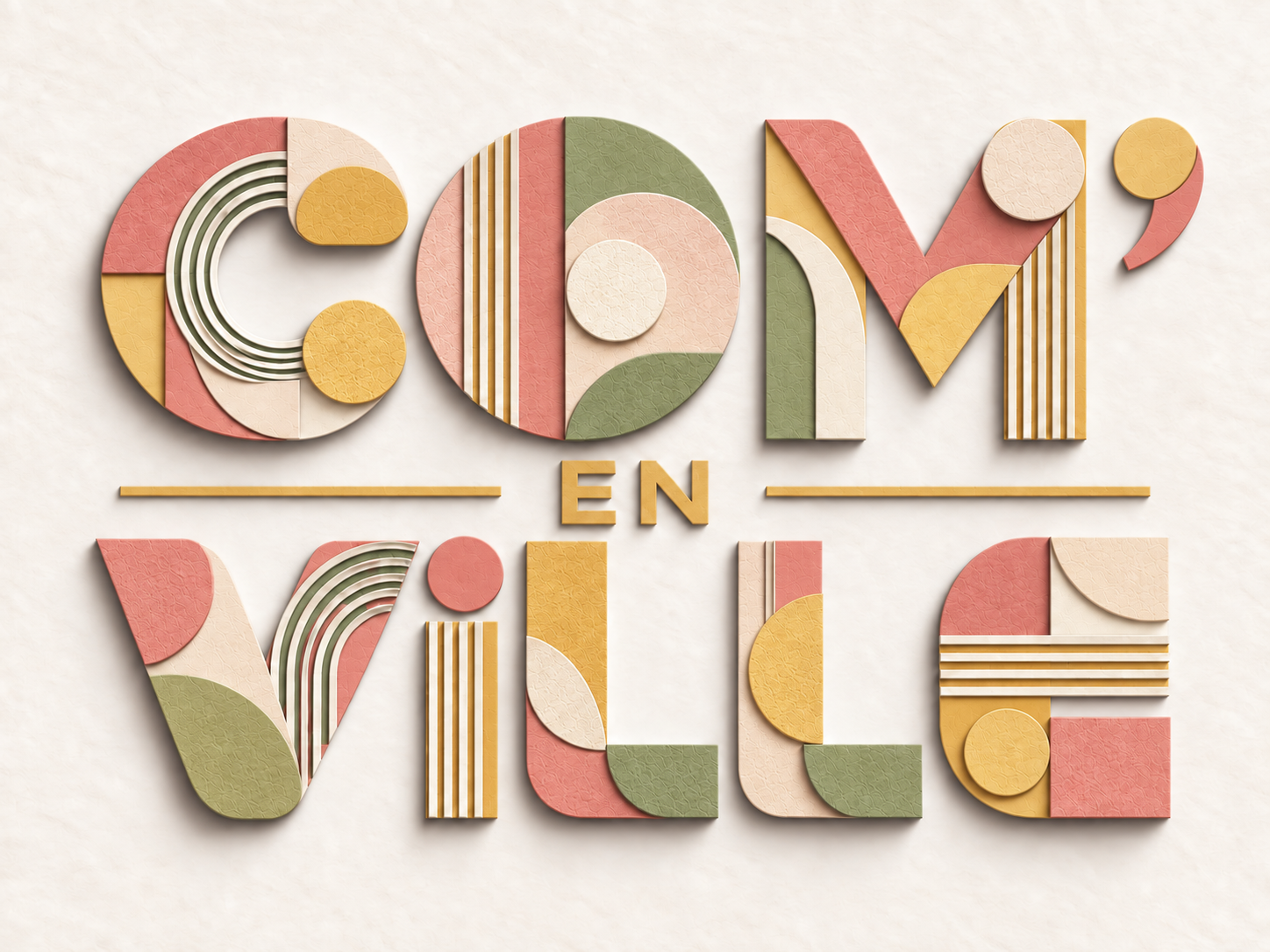 Univers graphique et logo Com' en Ville