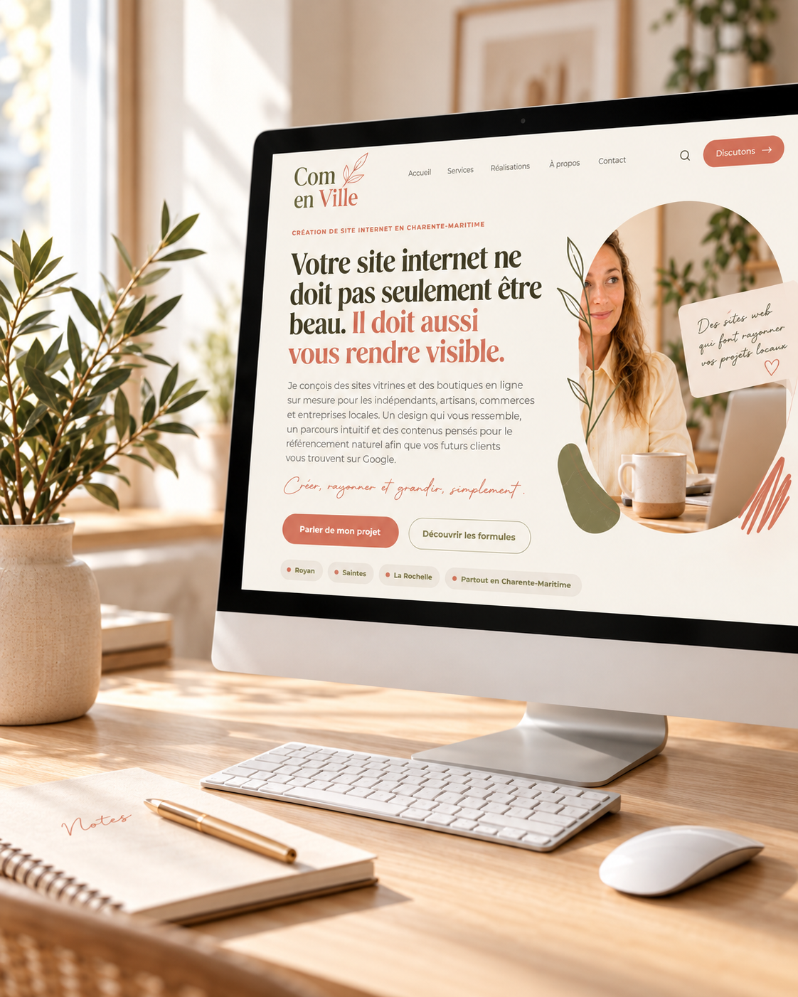Pauline, graphiste et créatrice de sites internet chez Com' en Ville